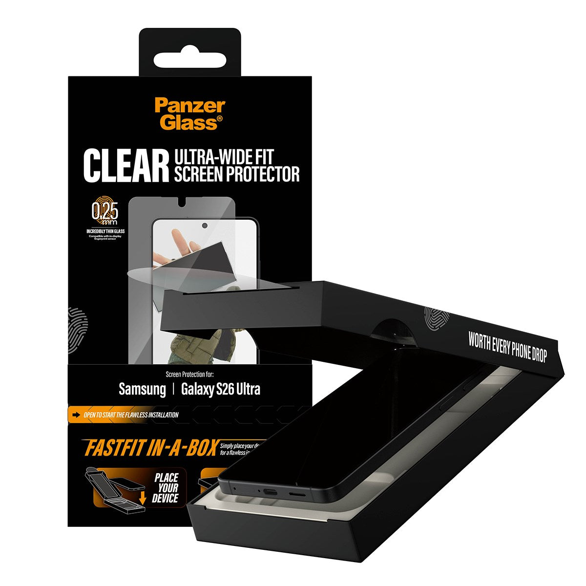 PanzerGlass® Screen Protector Samsung Galaxy S26 Ultra | Ultra-Wide Fit w. FASTFIT IN-A-BOX